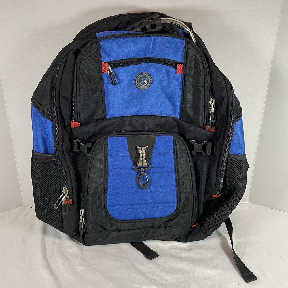 Soldier Knife Laptop Backpack Blue Black Travel School Bag Multi Pocket 18 inch